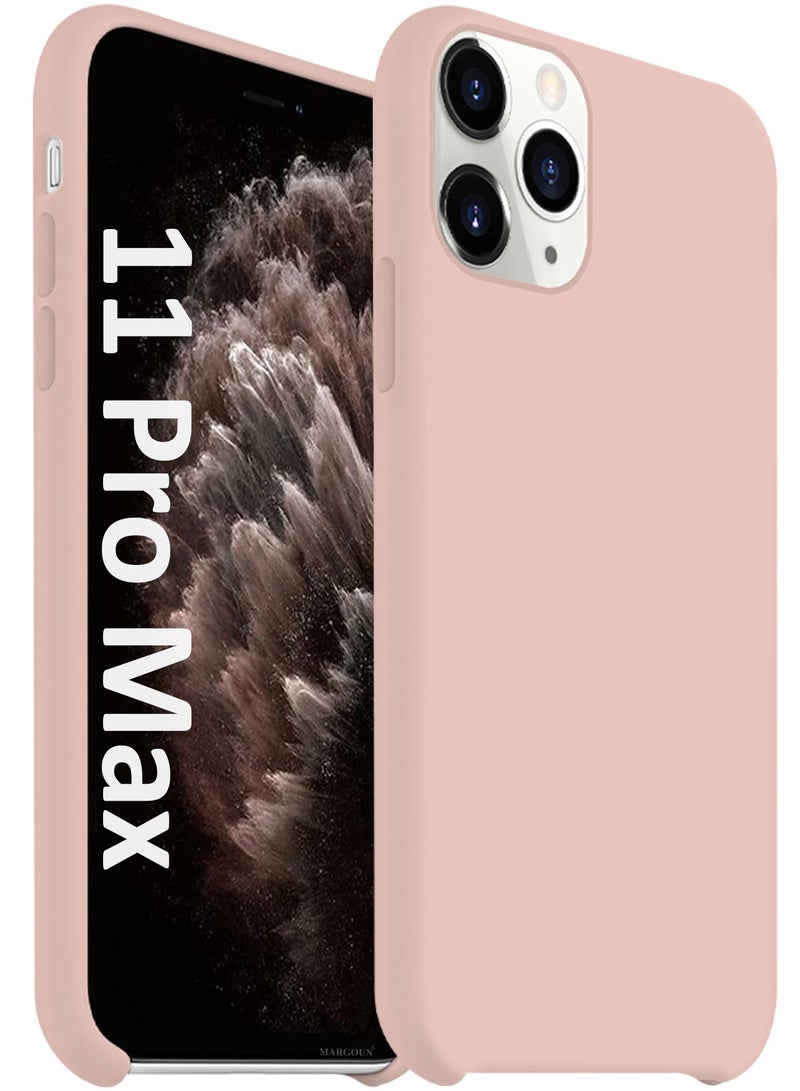 CATANES Soft Silky Silicone Case Cover for Apple iPhone 11 Pro Max - Full Body Protection - Sand Pink - Image 1