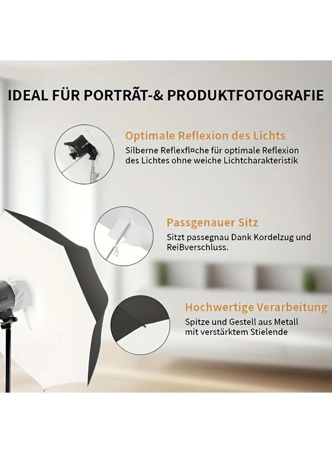 Black Professional Photography Umbrella 103cm Studio Light Box Reflective Surface - Image 4