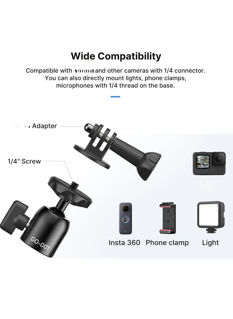 Ulanzi - Camera Suction Car Mount for Action Camera - ULANZ GO-001 Triple Suction Cup Mount Flexible Suction Legs 360° Rotation Ball Head Car Boats Windshield & Window Mount for Action Camera - Image 1