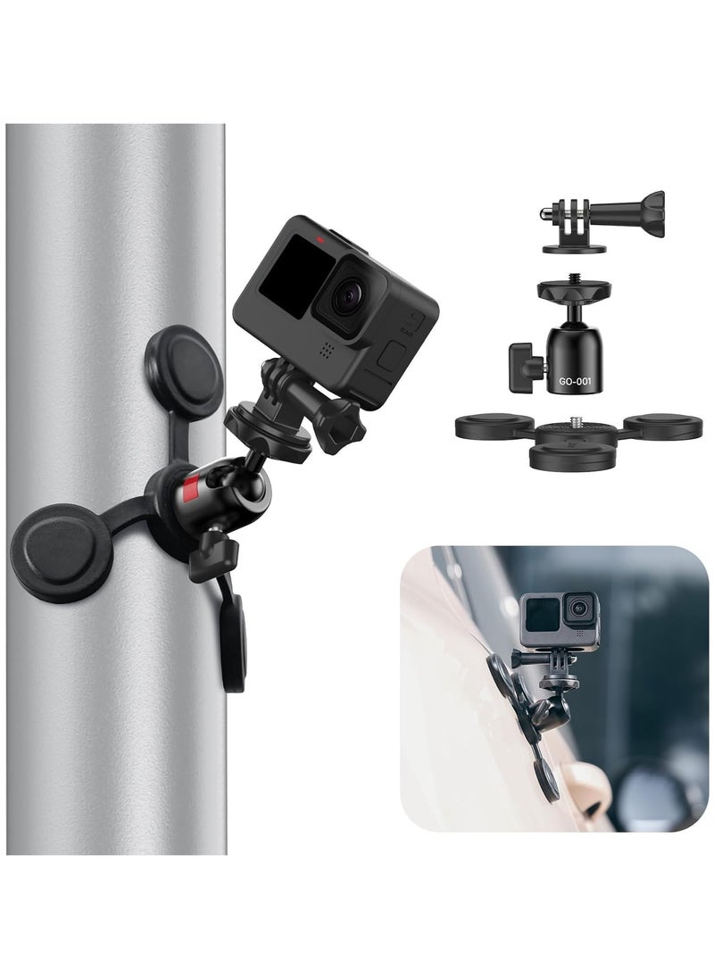 Ulanzi - Camera Suction Car Mount for Action Camera - ULANZ GO-001 Triple Suction Cup Mount Flexible Suction Legs 360° Rotation Ball Head Car Boats Windshield & Window Mount for Action Camera - Image 1