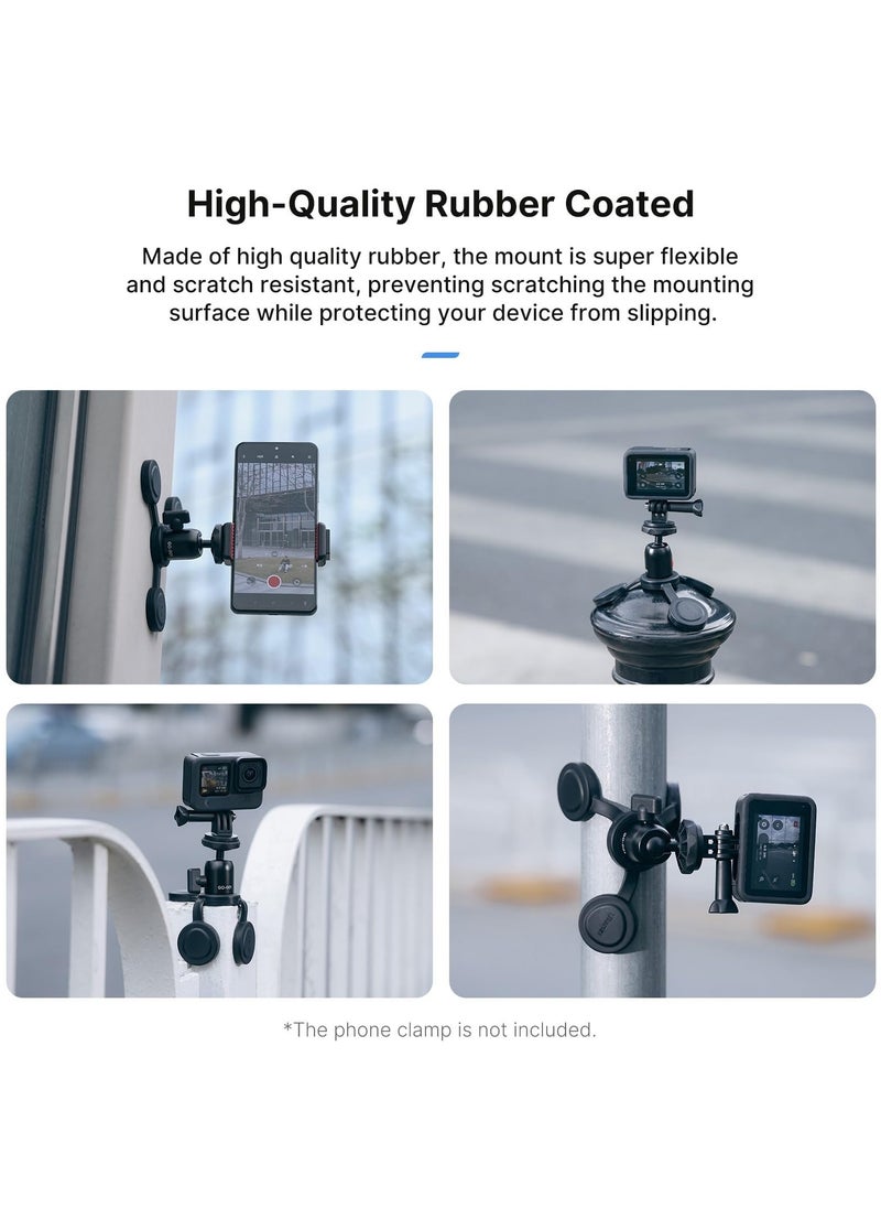 Ulanzi - Camera Suction Car Mount for Action Camera - ULANZ GO-001 Triple Suction Cup Mount Flexible Suction Legs 360° Rotation Ball Head Car Boats Windshield & Window Mount for Action Camera - Image 1