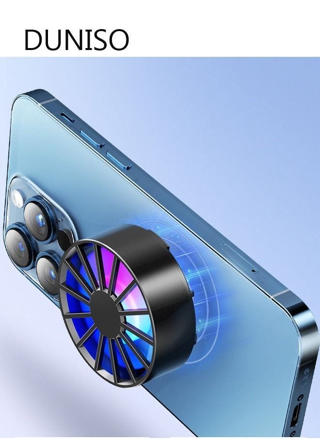 Magnetic Mobile Phone Radiator Cell Phone Cooler Portable Phone Radiator With Light Mobile Phone Cooling Fans Cellphone Cooling Fan Accessories for Game Player Tiktok Outdoor