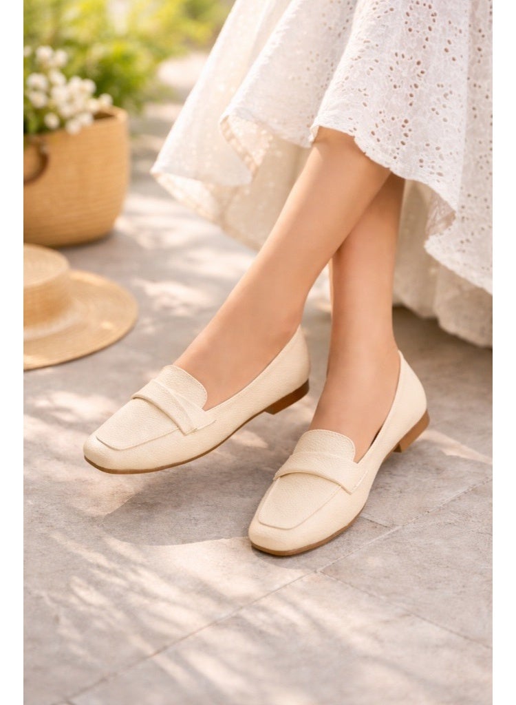 Ballerinas Flat Leather Elegant - BN-508 - Beige