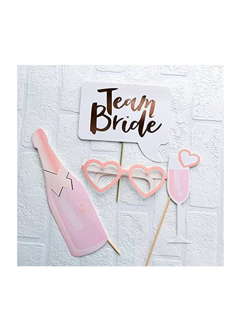 بيوينتي - مجموعة هدايا لتزيين حفلات الزفاف ودعائم صور لاستديو التصوير بتصميم عبارة "Bride To Be" من 10 قطع - Image 1