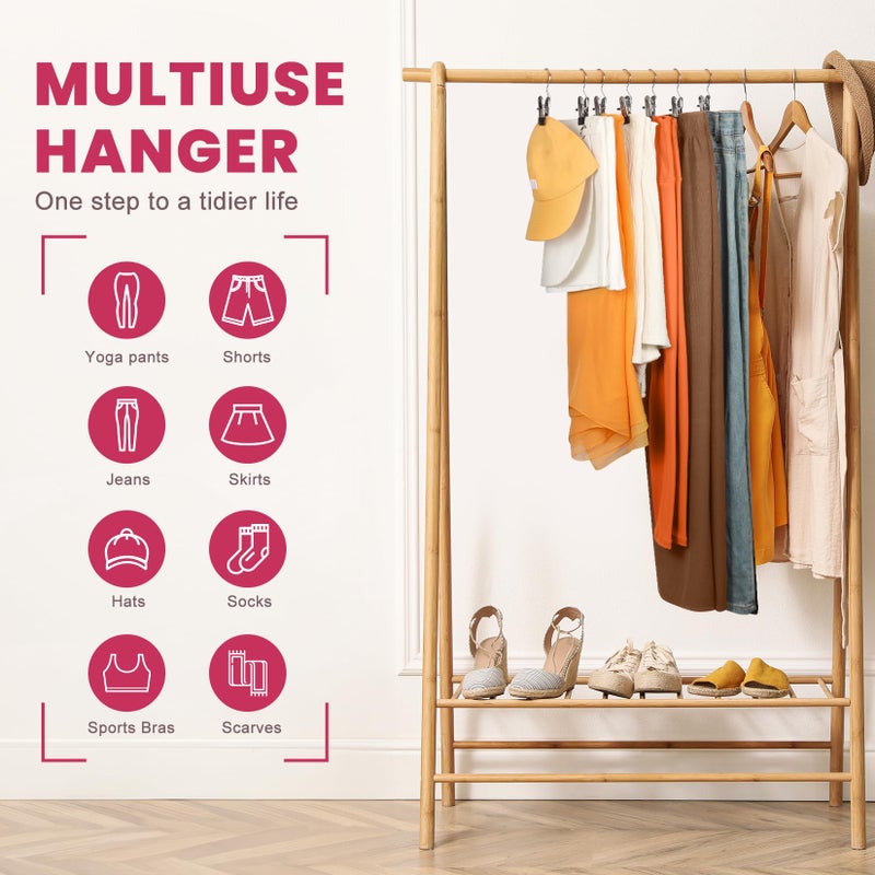 DOIOWN 50 Pack Pants Hangers with Clip,Legging Organizer for Closet Hanging, Space Saving Yoga Pants Hangers Clip Hangers Closet Organization,Closet Organizers and Storage for Jeans,Shorts,Skirts,Hats - Image 5