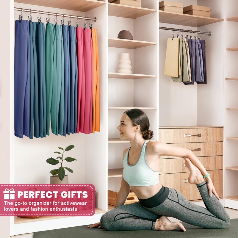 DOIOWN 50 Pack Pants Hangers with Clip,Legging Organizer for Closet Hanging, Space Saving Yoga Pants Hangers Clip Hangers Closet Organization,Closet Organizers and Storage for Jeans,Shorts,Skirts,Hats - Image 2