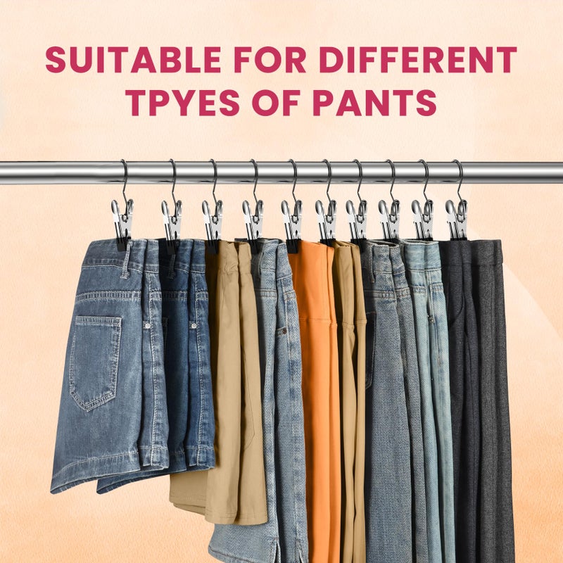 DOIOWN 50 Pack Pants Hangers with Clip,Legging Organizer for Closet Hanging, Space Saving Yoga Pants Hangers Clip Hangers Closet Organization,Closet Organizers and Storage for Jeans,Shorts,Skirts,Hats - Image 3