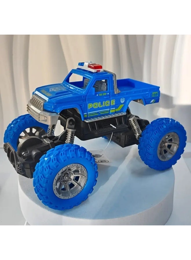 حديقة الألعاب لعبة سيارة شرطة بعجلات كبيرة – سيارة مغامرات للأطفال بإضاءة وإطارات قوية - Image 3
