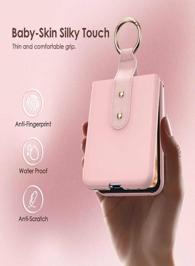 Caka جراب Caka لهاتف Motorola Razr 2024/2025 [غير متوافق مع Plus أو Ultra]، مزود بحلقة تثبيت للأصابع وواقي شاشة مدمج، غطاء هاتف نحيف مقاوم للصدمات لهاتف Moto Razr 2024 و2025 - وردي - Image 4