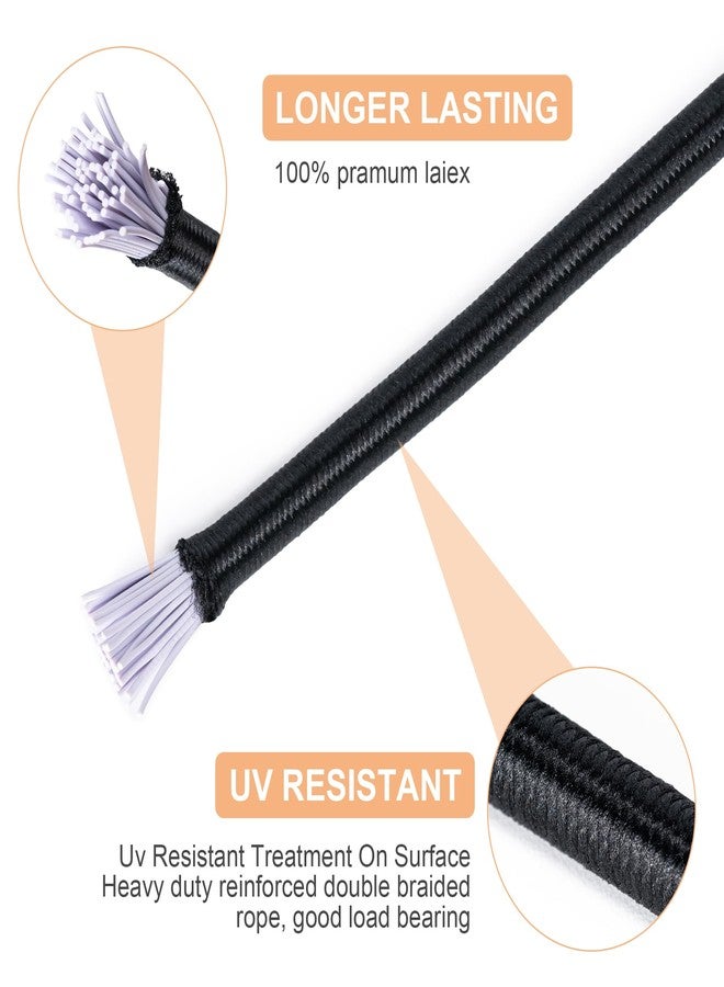 Aegero Elastic Bungee Cord, 1/8" x 50' Heavy Duty Bungie Cord,Kayak Stretch String Rope,Black Shock Cords,for DIY Projects,Kayak Strap Tarp Tie Down Canopy Boating Camping Tent Crafting Patio - Image 3