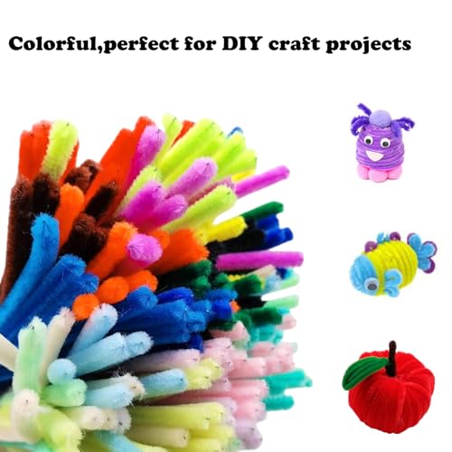 Swpohrat 100 Pieces White Pipe Cleaner Craft Set,Thick Fuzzy Chenille Stem Pipe Cleaners for DIY Craft Projects and Decorations - Image 5