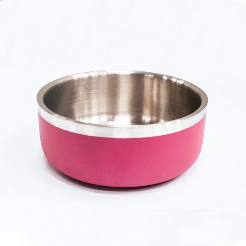 Saluki Stainless Steel Double Wall Dog Bowl, 350 ml Capacity, Maroon - Image 1