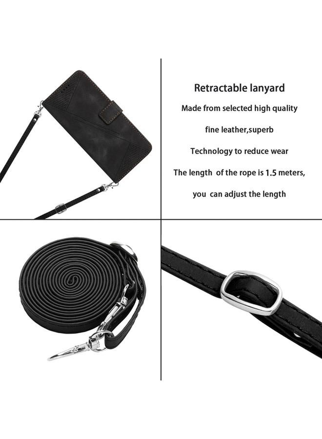 S-TOP Case For Samsung Galaxy A42 5G Dream Triangle Leather Phone Case with Long Lanyard - Image 5