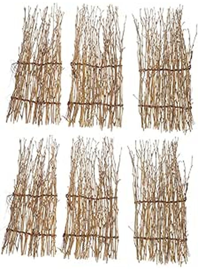 6 Pieces Sushi Fence Plate Decorative Bamboo Photography Prop White - Image 1