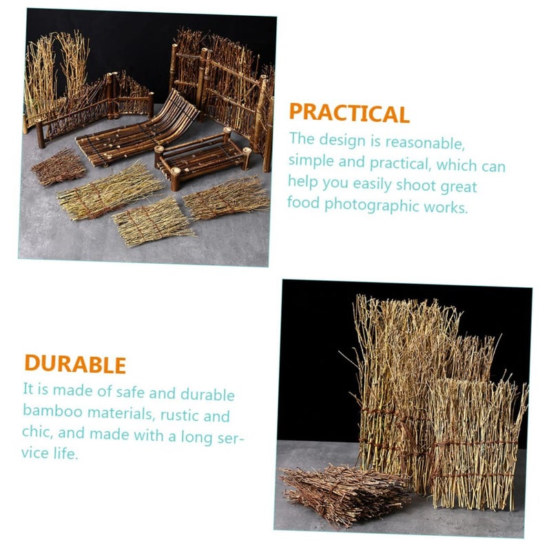6 Pieces Sushi Fence Plate Decorative Bamboo Photography Prop White - Image 5