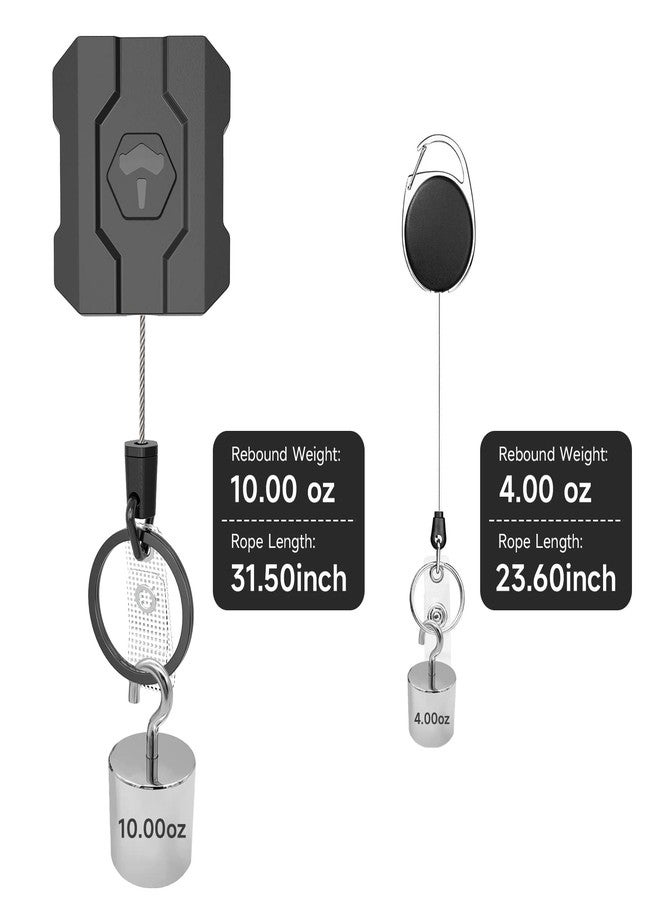 VYNCS 2 Pack Retractable Keychain Heavy Duty, Retractable ID Badge Clip Reel, Badge Holder with Belt Clip, 31.5” Steel Cord, 10 oz Rebound - Image 5