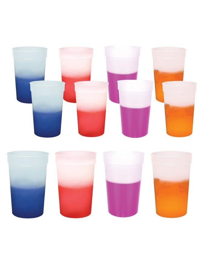 AAkron 22oz. Color Changing Stadium Cups, Durable plastic. BPA Free, Top shelf dishwasher safe, Ideal for outdoor events - Set of 12 (Frosted Assorted) (Colors may vary) - Image 2