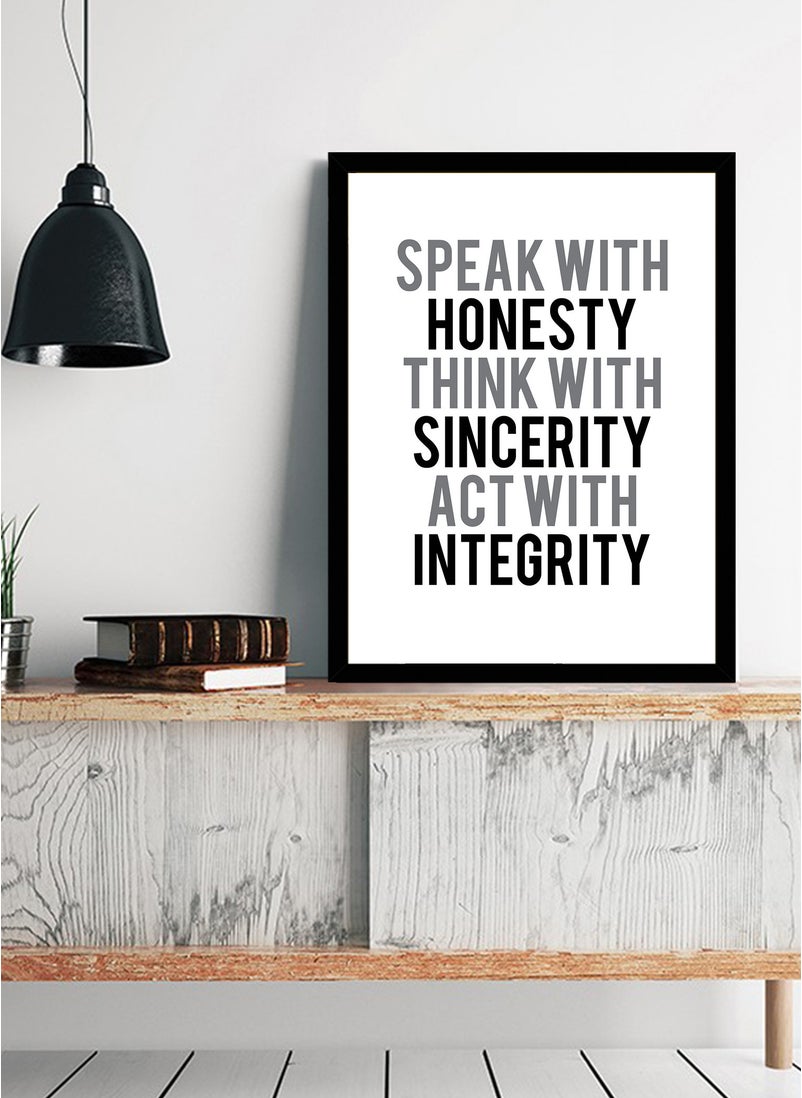 Spoil Your Wall - Wall Posters with Honesty Sincerity Integrity Motivational Quote and Black Frame - Wall Arts Home Décor Photo Frames - 40x55cm by Spoil Your Wall - Image 1