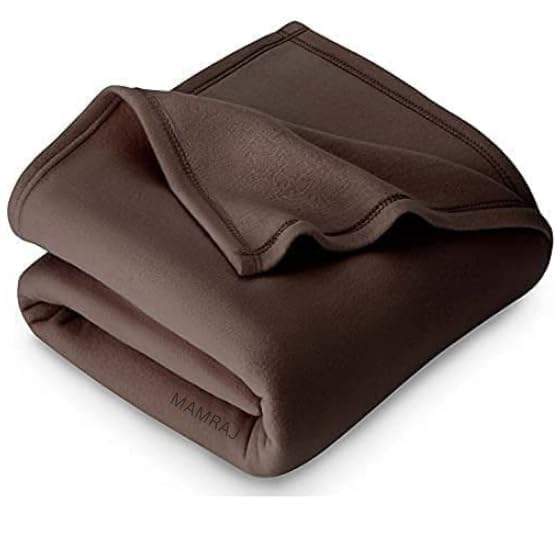MAMRAJ 300 GSM Special for Heavy Winter Plain Light Weight Polar Fleece Blanket for Single Bed [ 60x90] (Brown) - Image 2
