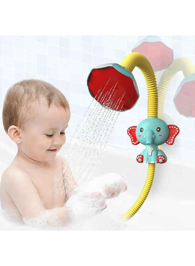 Toddler Bath Toys, Baby Bath Tub Toys with Slide Track and Elephant Shower Sprays, Fishing Floating Animals Toys,Bathtub Toys Gift for Kids Ages 2-5 - Image 1