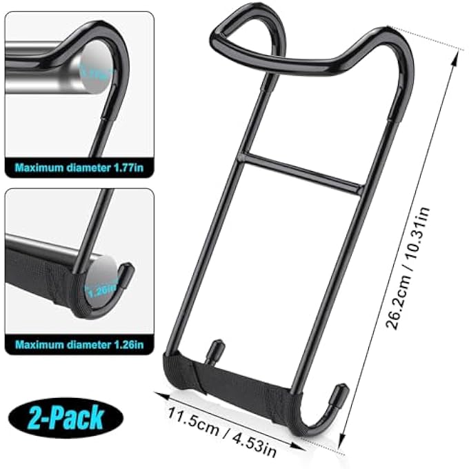 rayihni خطافات تعليق دمبل ثقيلة التحمل، سعة 225 رطل موصلات أمان لتمرين ضغط الدمبل، ملحقات آمنة لرف الدمبل في صالة الألعاب الرياضية لتمرين الصدر بالبار - Image 3