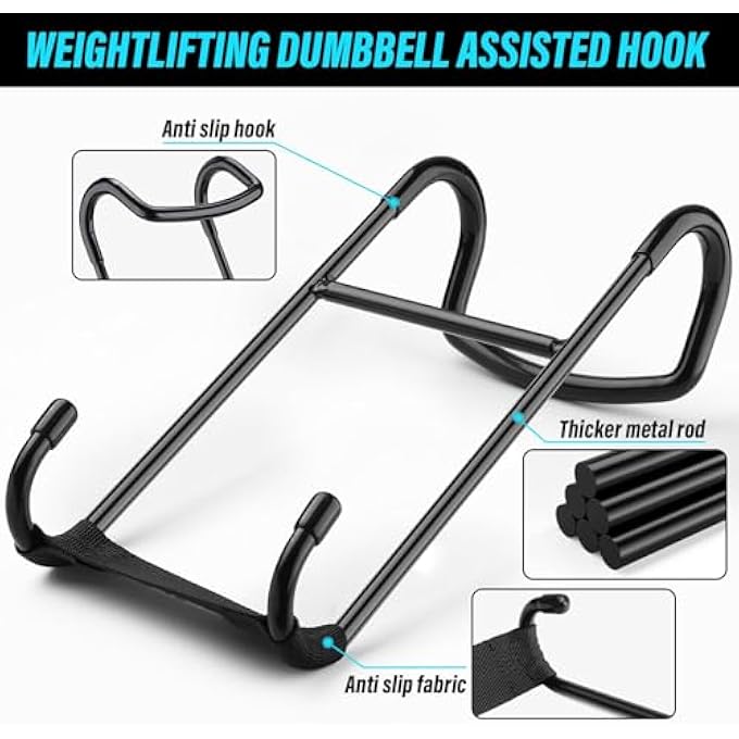 rayihni خطافات تعليق دمبل ثقيلة التحمل، سعة 225 رطل موصلات أمان لتمرين ضغط الدمبل، ملحقات آمنة لرف الدمبل في صالة الألعاب الرياضية لتمرين الصدر بالبار - Image 4