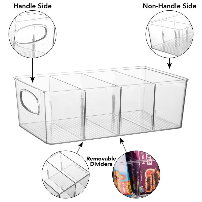 ClearSpace Plastic Pantry Organizers and Storage Bins with Removable Dividers – Perfect Kitchen Organization or Pantry Storage – Refrigerator Organizer Bins, Cabinet Organizers (2 Pack) - Image 2