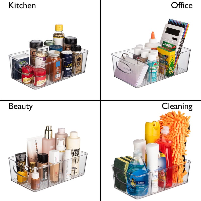 ClearSpace Plastic Pantry Organizers and Storage Bins with Removable Dividers – Perfect Kitchen Organization or Pantry Storage – Refrigerator Organizer Bins, Cabinet Organizers (2 Pack) - Image 4