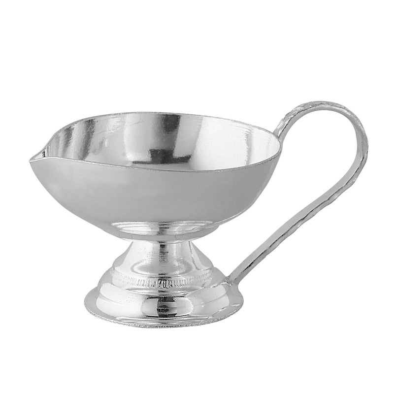 PRD CARATCAFE Pure Silver 925 Traditional Diya with Handle, Decorative Silver Pooja Lamp/Deepak/Deepam for Pooja. Three Sizes (10-15-20 Grams*), for Home, Office & Temple Use. (Medium) - Image 4