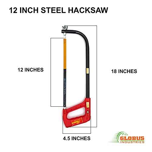 GLOBUS 1447 Hacksaw Frame BLACK Finish 12 INCH with Fitted Blade WITH SPARE 3 BLADE. - Image 2