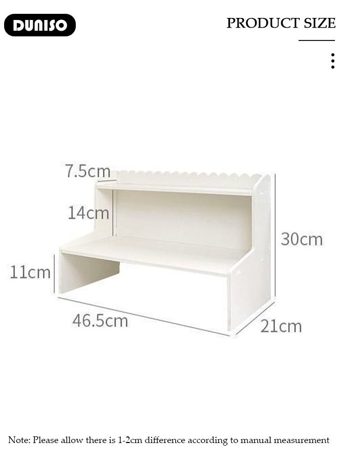 DUNISO 2-Tier Desk Organizer, Desktop Storage Shelf, Office Desktop Storage Rack Bookshelf, Stationery Cosmetics Toy Storage Display Shelf, Desk Top File Organizer Stand for Office, Dormitory, Home  - Image 4