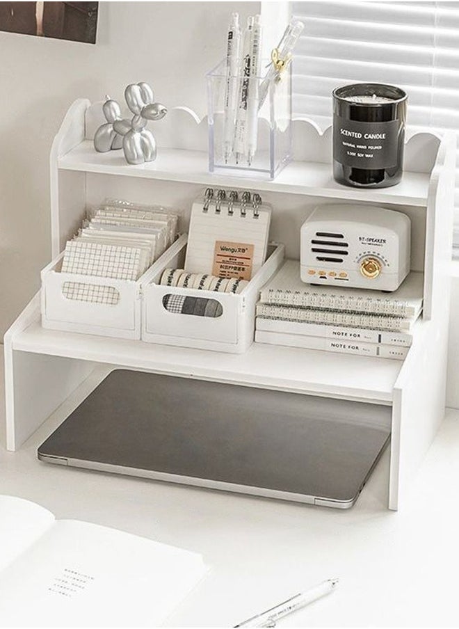 DUNISO 2-Tier Desk Organizer, Desktop Storage Shelf, Office Desktop Storage Rack Bookshelf, Stationery Cosmetics Toy Storage Display Shelf, Desk Top File Organizer Stand for Office, Dormitory, Home  - Image 1