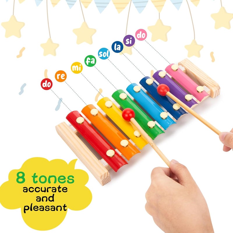 MCPINKY Xylophone for Kids, Xylophone Musical Toy with Child Safe Mallets Educational Musical Instruments Toy for Toddlers 1-3 - Image 5