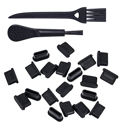 iKammo 20 Pcs USB C Dust Plugs Cover for iPhone 17 Pro/Pro Max/Air/ 16/15 Series, Samsung Galaxy S25 S24 S23, Type C Charging Port Plug Cover with 2 Cleaning Brush - Image 1