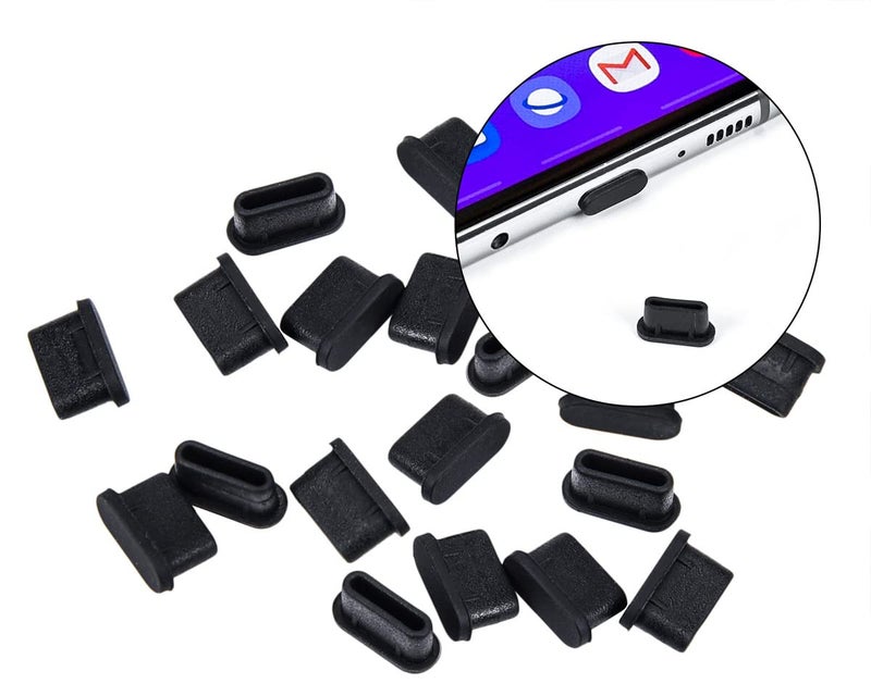 iKammo 20 Pcs USB C Dust Plugs Cover for iPhone 17 Pro/Pro Max/Air/ 16/15 Series, Samsung Galaxy S25 S24 S23, Type C Charging Port Plug Cover with 2 Cleaning Brush - Image 3