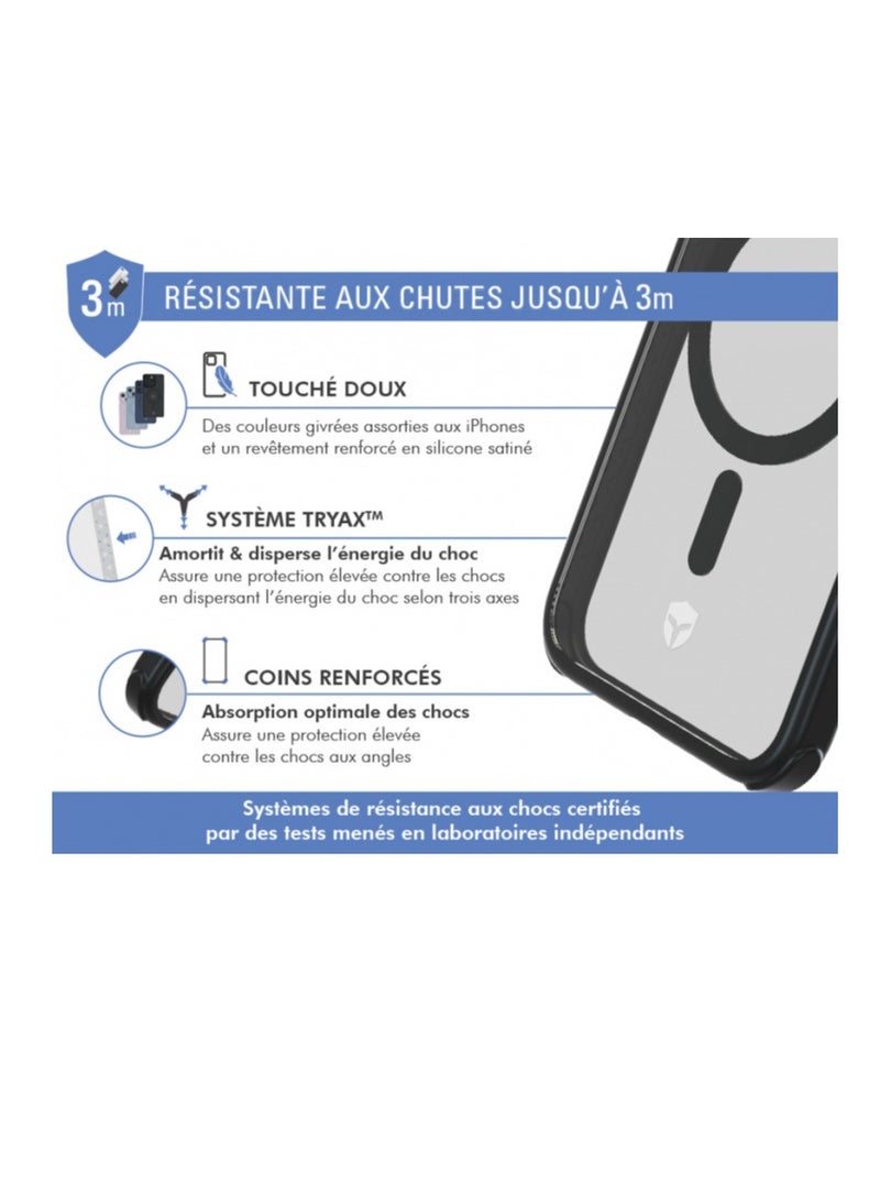 FORCE حافظة FORCE IPHONE 15 PRO MAX AIR FROST متوافقة مع MAGSAFE باللون الأسود المتين - Image 3