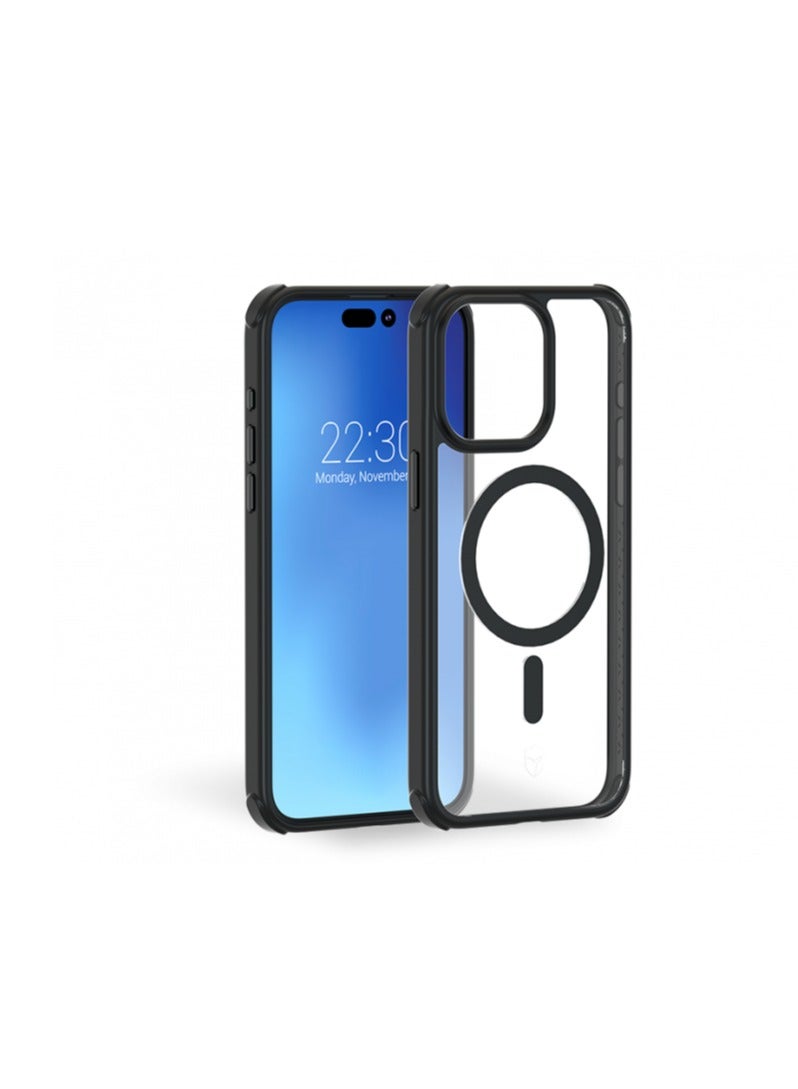 FORCE حافظة FORCE IPHONE 15 PRO MAX AIR FROST متوافقة مع MAGSAFE باللون الأسود المتين - Image 1