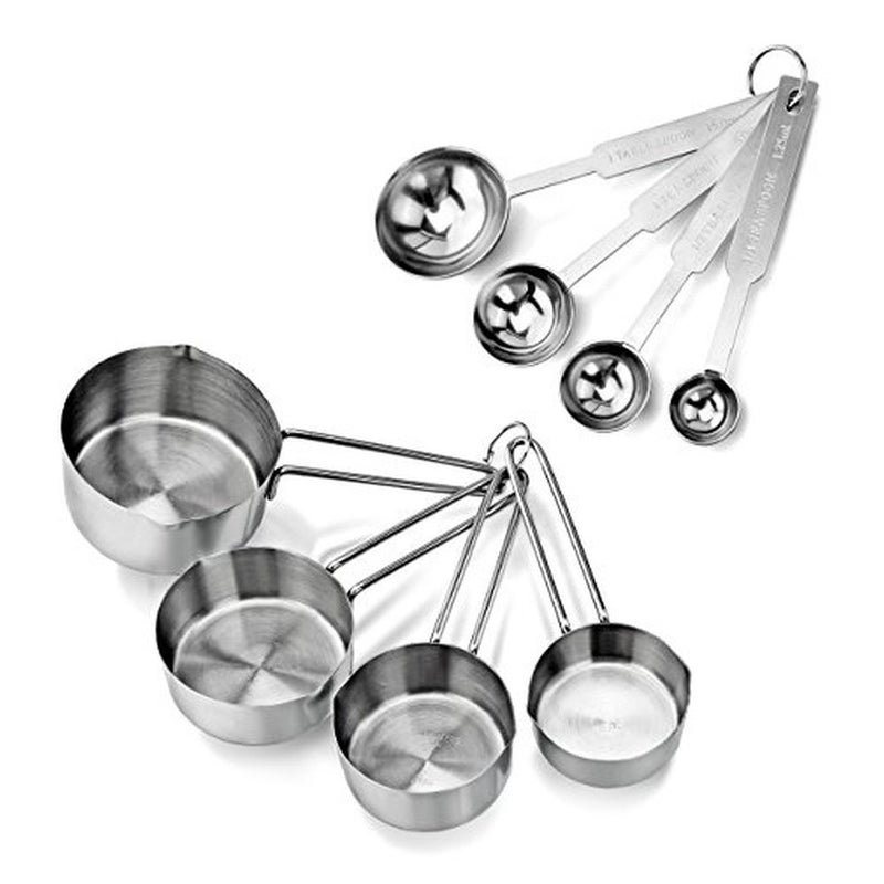 Levesica Stainless Steel Measuring Cups Spoons 8-Piece - Image 1