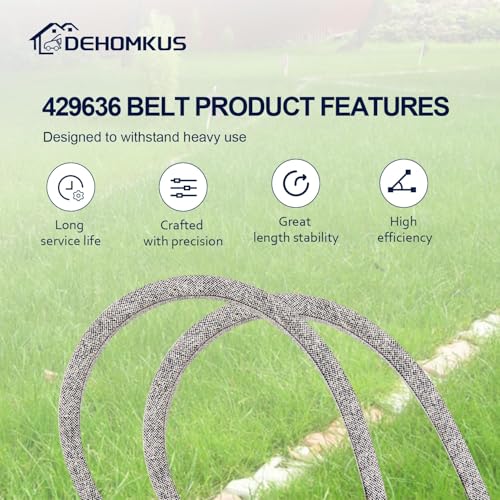 DEHOMKUS 429636 197253 Mower Deck Belt Replacement for Craftsman Husqvarna Poulan AYP 532429636 532197253 598559101 592855001 YS4500 T2200 DLS 3500 YTH18542 YTA18542 - 1/2"X101" - Image 4