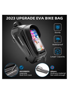 Rockbros Bicycle Bag Waterproof Touch Screen Cycling Bag Top Front Tube Frame Mtb Road Bike Bag 6.5 Phone Case Bike Accessories  - Image 2