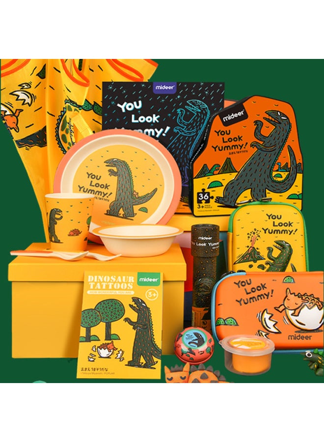 Mideer Milu Joint Model You Look Delicious Puzzle Kettle Stationery Box Tableware Umbrella Plush Toys-Color:260ml Tyrannosaurus Rex [6m + Gravity Ball Suction Cup (with Direct Drinking Tube)]] - Image 3