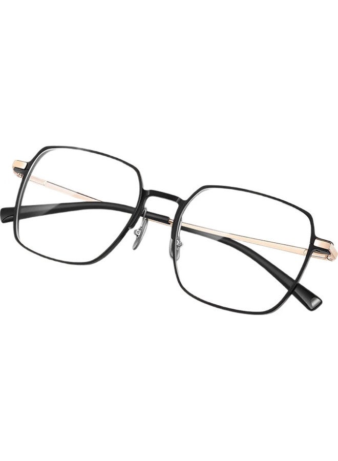 LOHO Ultra-Light Aluminum Magnesium Anti-Blue Light Glasses For Men With Myopia Frame Online Glasses For Women With Large Titanium Frame With Prescription Lh09003 Black Gold Color - Image 2