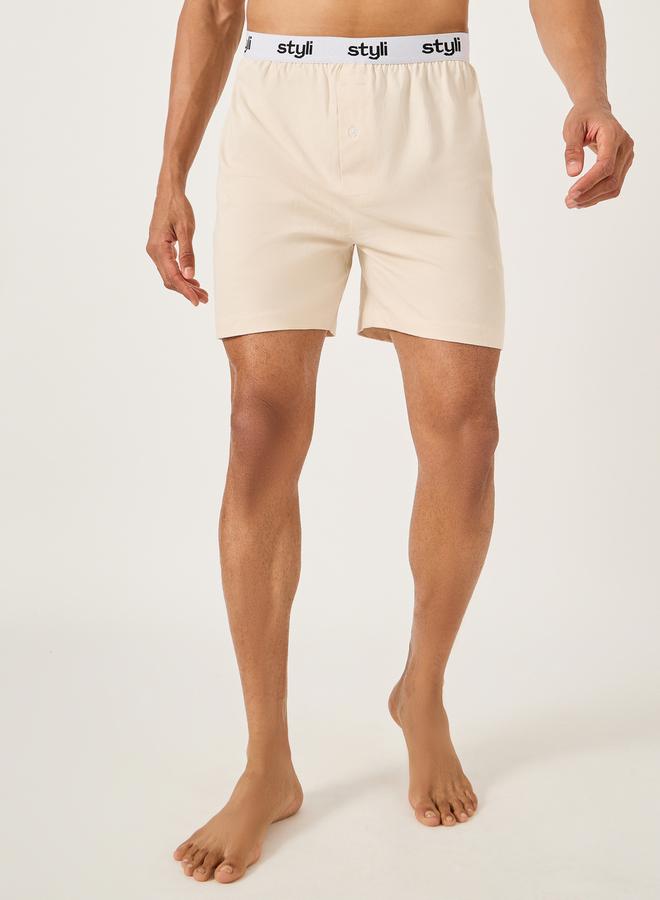 Styli Pack of 2 - Knitted Boxer With Elasticated Waistband  - Image 2