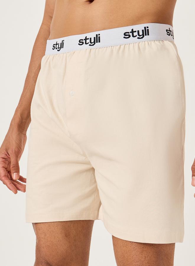 Styli Pack of 2 - Knitted Boxer With Elasticated Waistband  - Image 3