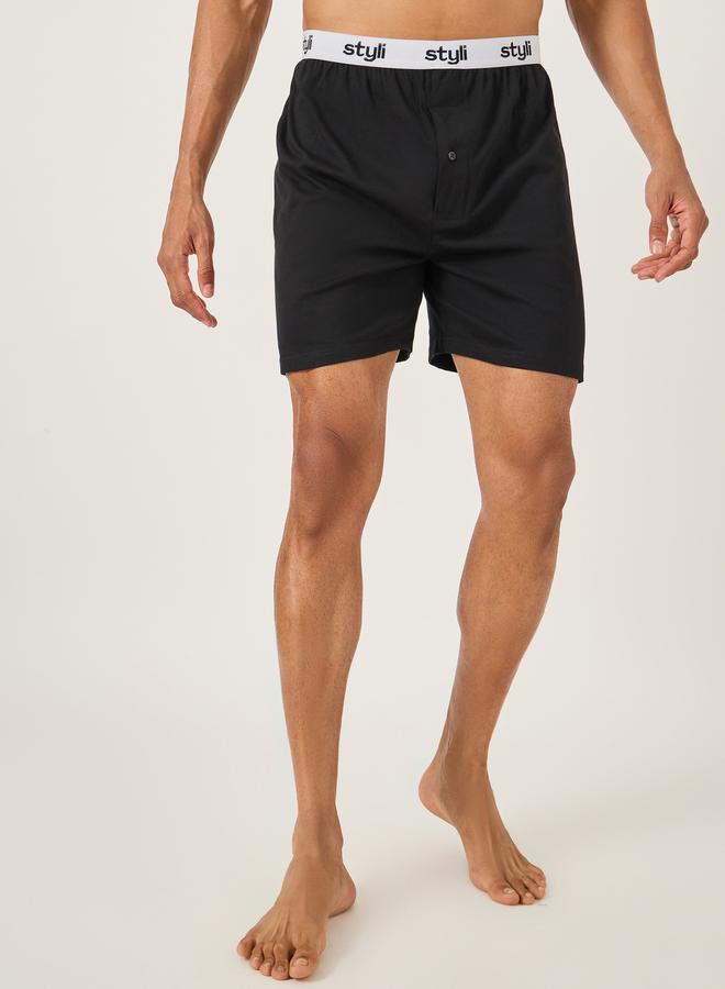 Styli Pack of 2 - Knitted Boxer With Elasticated Waistband  - Image 5