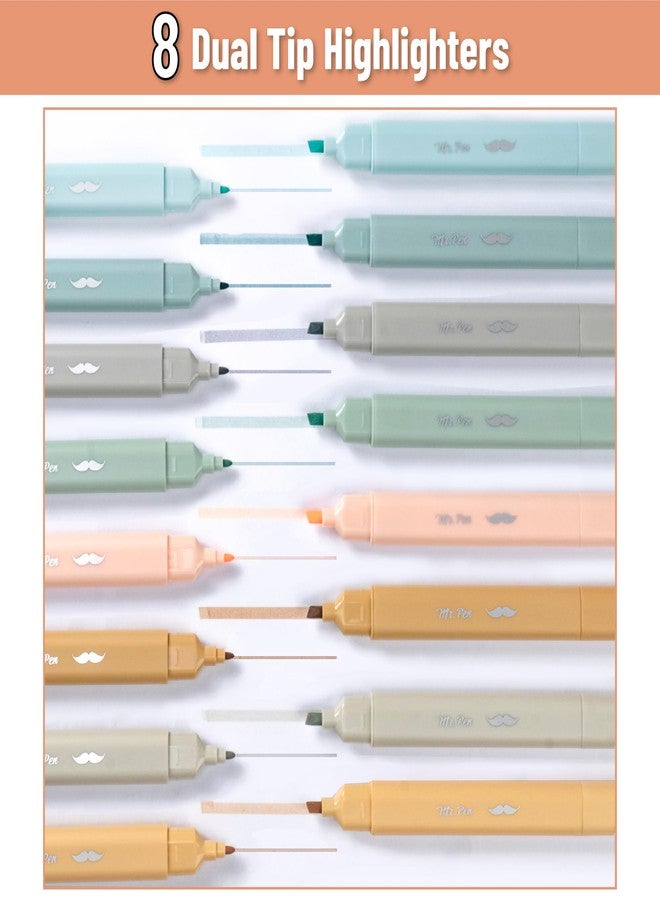 Mr. Pen- Aesthetic Bible Highlighters No Bleed Through Assorted Color, 8pcs, Ocean Dune, Cute Highlighter Dual Tip for Journaling Supplies and School Accessories, Bible Highlighters and Pens No Bleed - Image 2