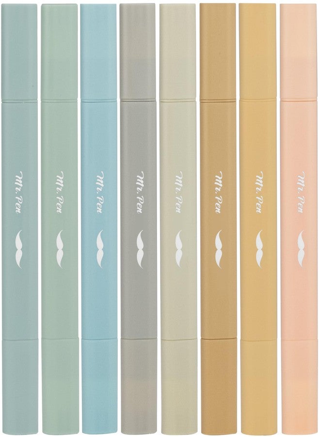 Mr. Pen- Aesthetic Bible Highlighters No Bleed Through Assorted Color, 8pcs, Ocean Dune, Cute Highlighter Dual Tip for Journaling Supplies and School Accessories, Bible Highlighters and Pens No Bleed - Image 1