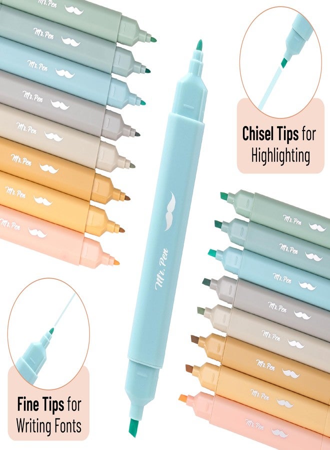 Mr. Pen- Aesthetic Bible Highlighters No Bleed Through Assorted Color, 8pcs, Ocean Dune, Cute Highlighter Dual Tip for Journaling Supplies and School Accessories, Bible Highlighters and Pens No Bleed - Image 3
