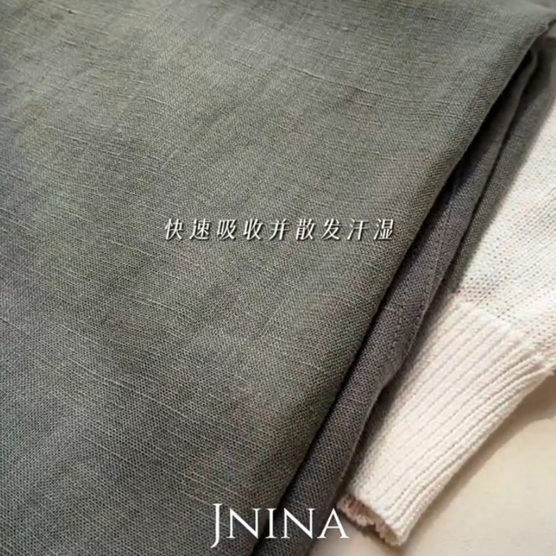 Olive Green Linen Straight Leg Drawstring Pants for Women Summer - Image 3