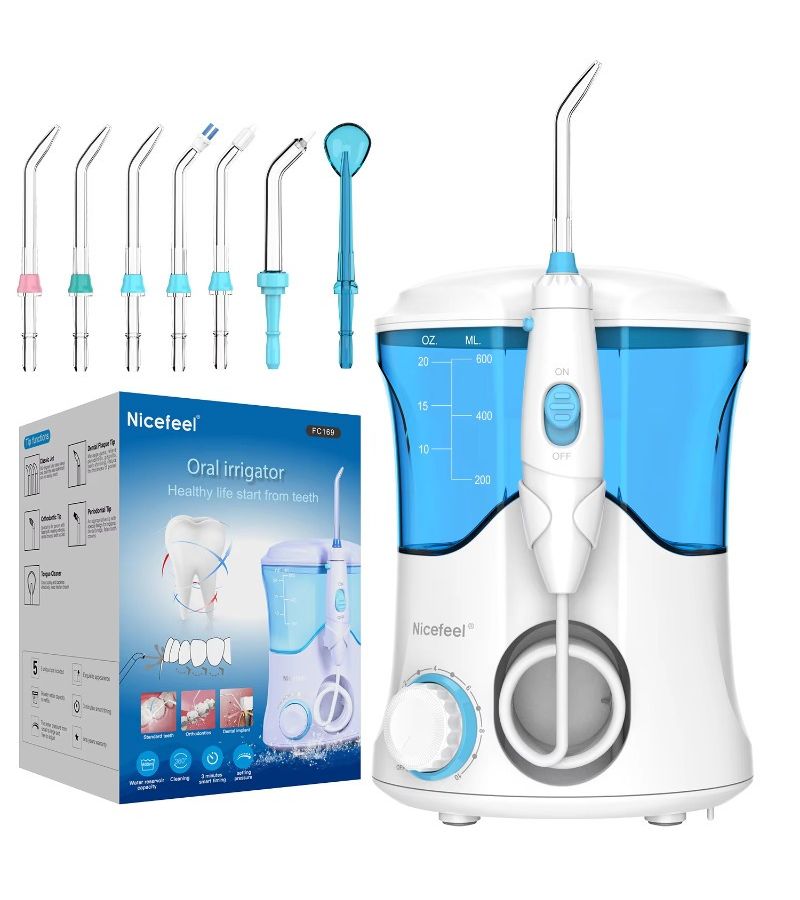 White Water Flosser Large Capacity 10 Pressure Settings 7 Nozzles Electric Oral Irrigator Power Supply 110V 220V - Image 4